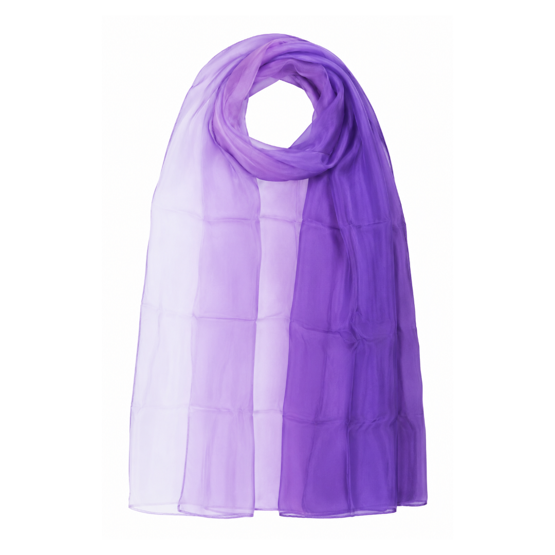 The Lavande – Pure Silk Ombré Scarf in Provence Lavender