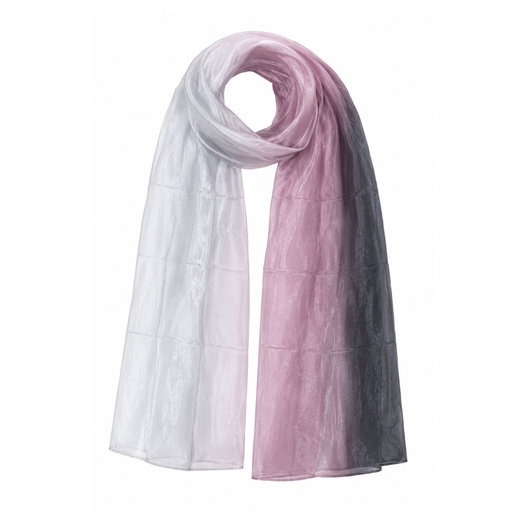 The Rust – Pure Silk Ombré Scarf in Rust Brown