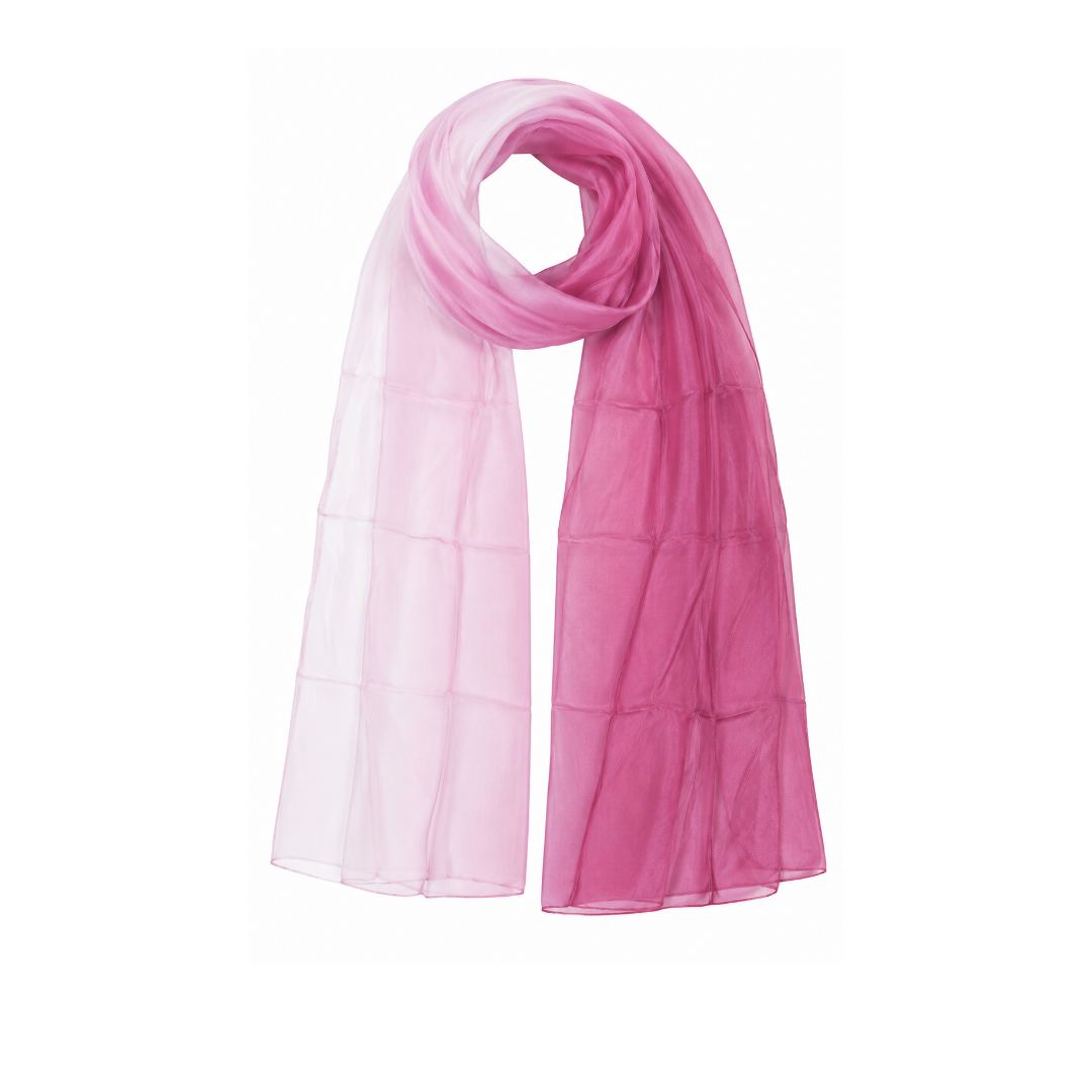The Petal – Pure Silk Ombré Scarf in Blush Pink
