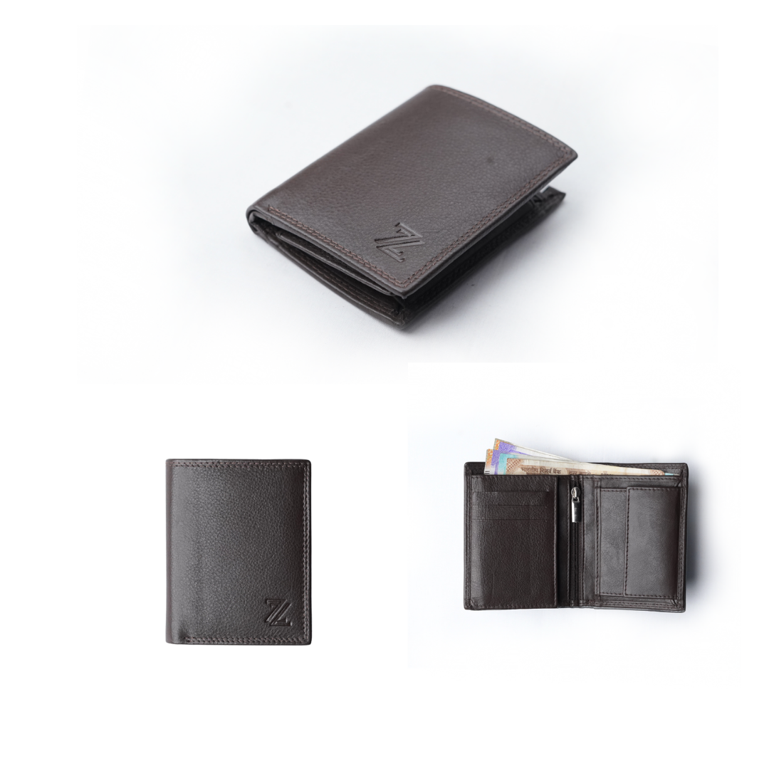 Small Notecase - Finished Leather in Brown