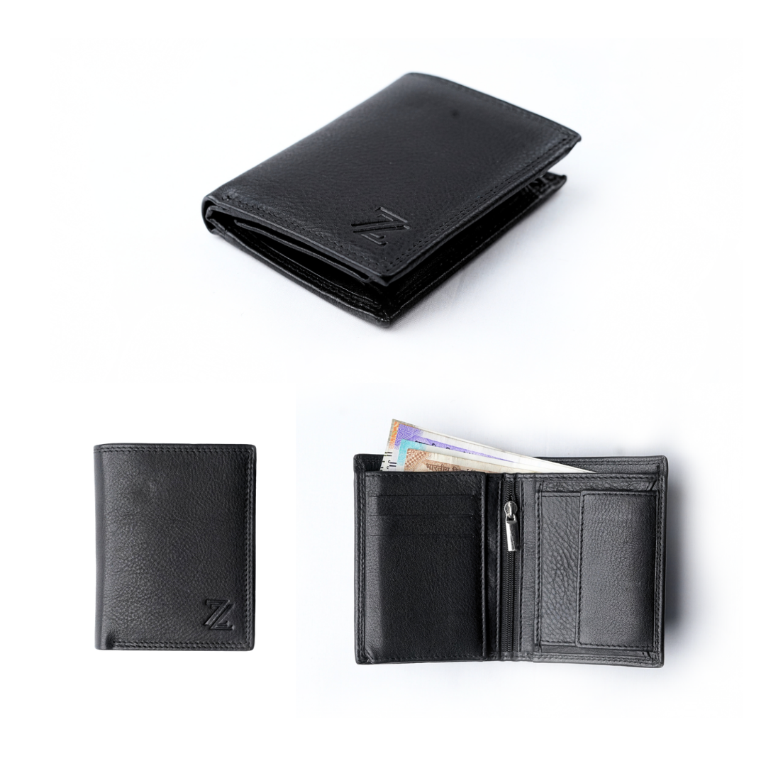 Small Notecase - Finished Leather in Black