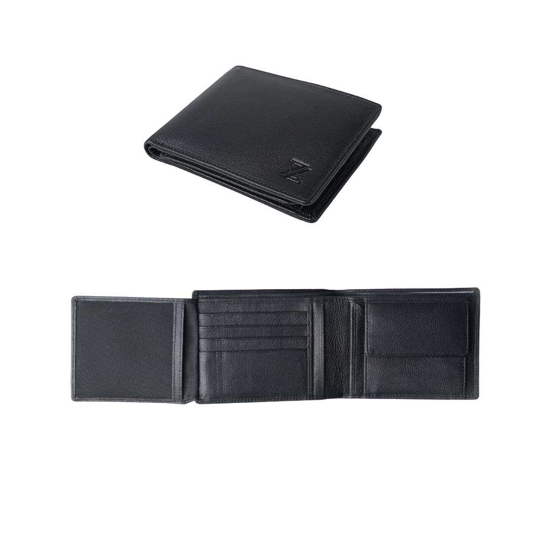 Leather Wallet - Finished Leather in Black