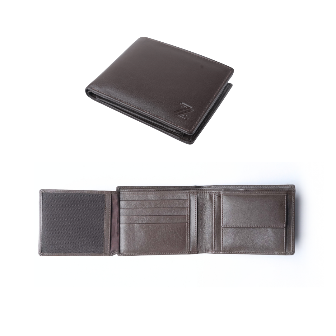 Leather Wallet - Finished Leather in Brown