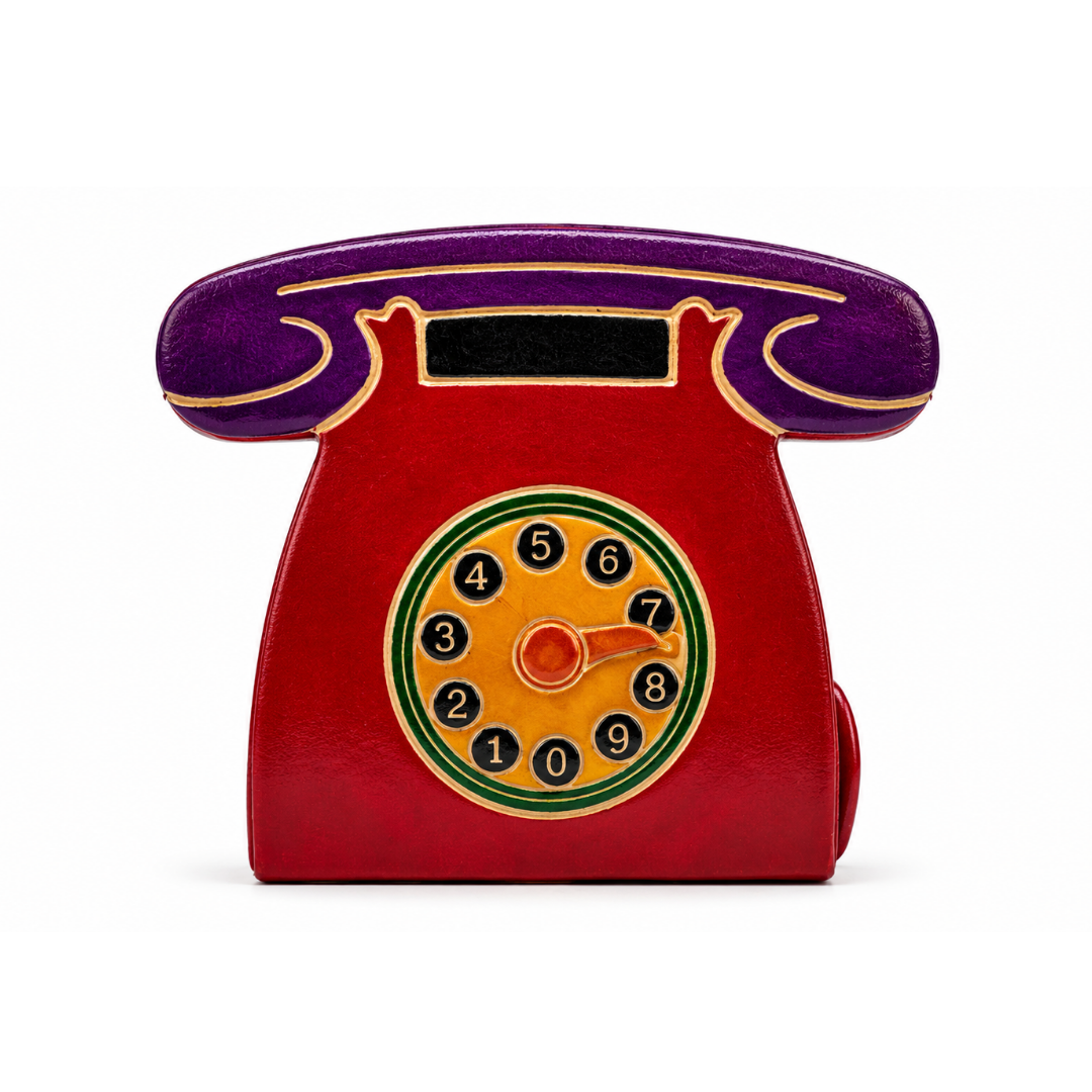 The Telephone - Leather Coin Box in Red
