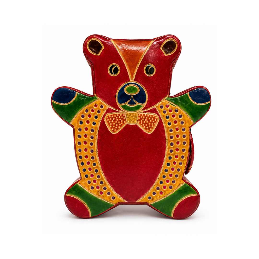 The Teddy Bear - Leather Coin Box