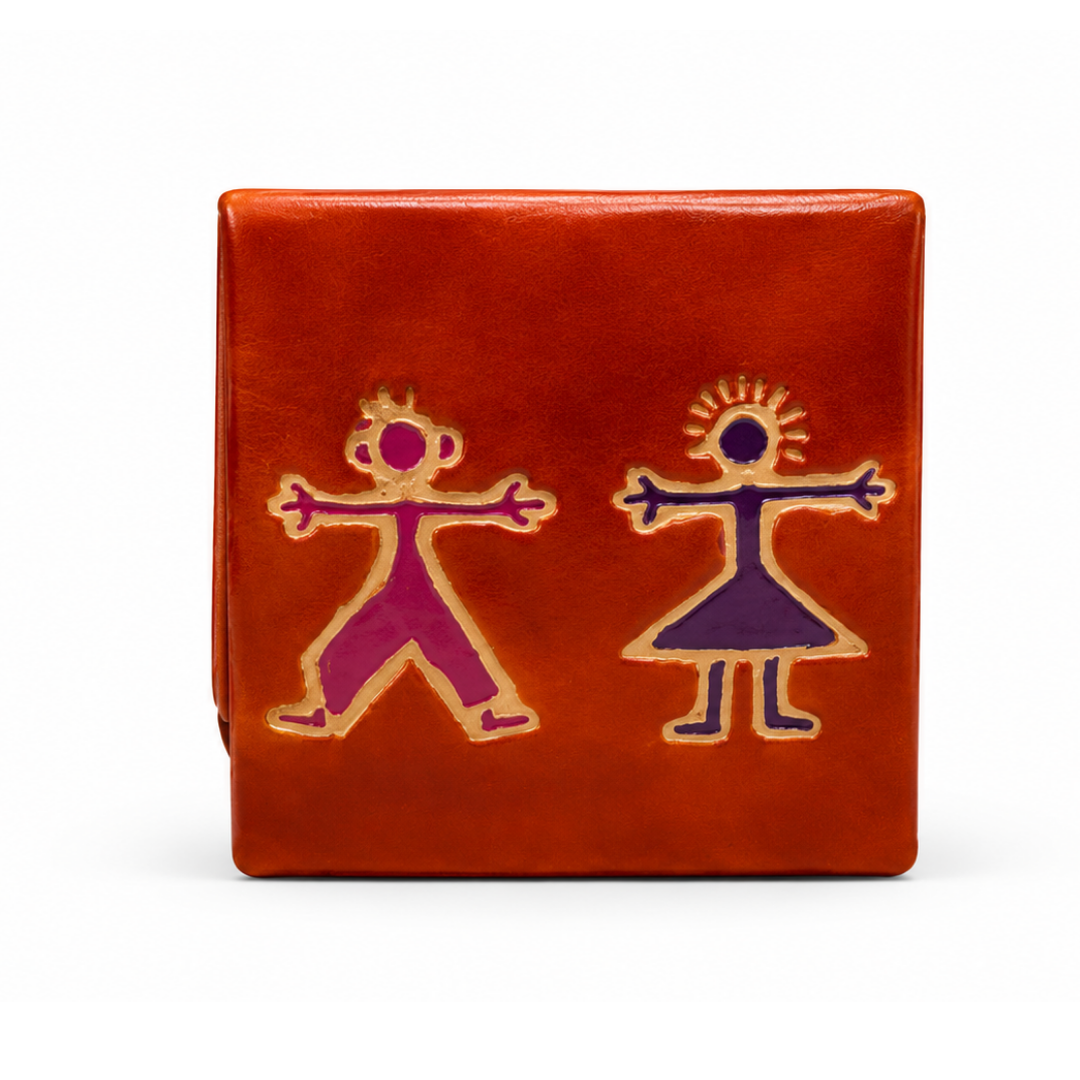 Harmony - Leather Coin Box in Orange
