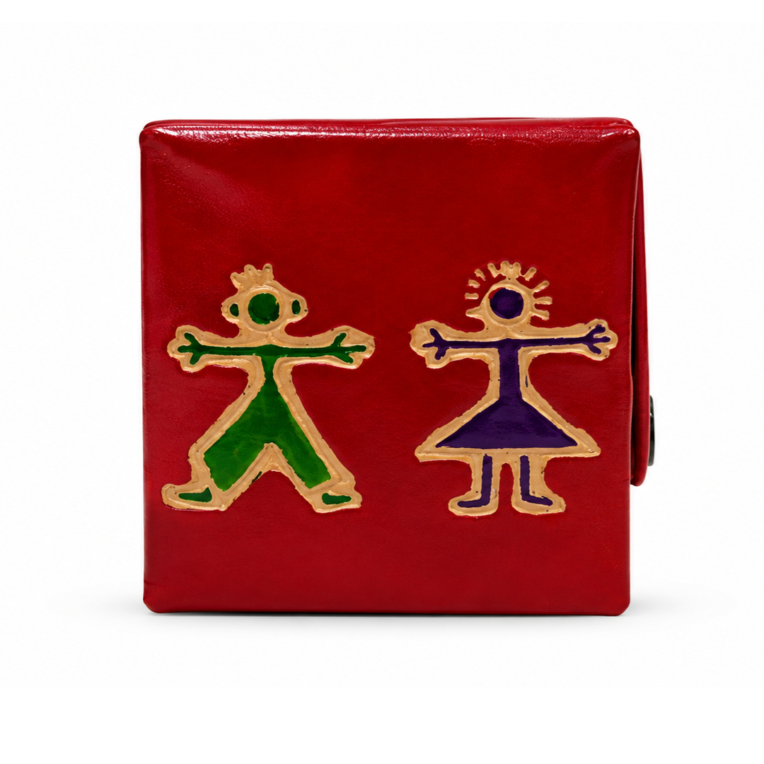 Harmony - Leather Coin Box in Red