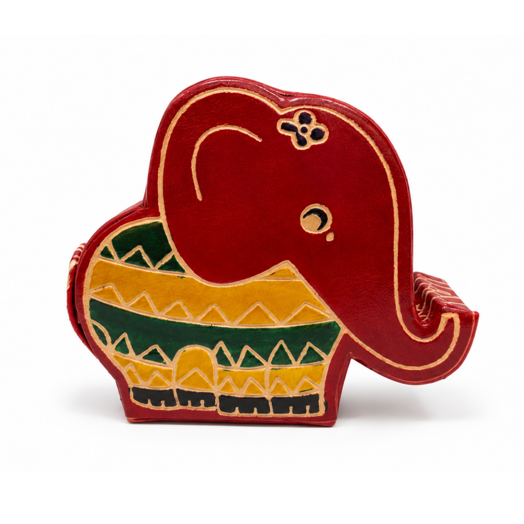 The Standing Elephant - Leather Coin Box