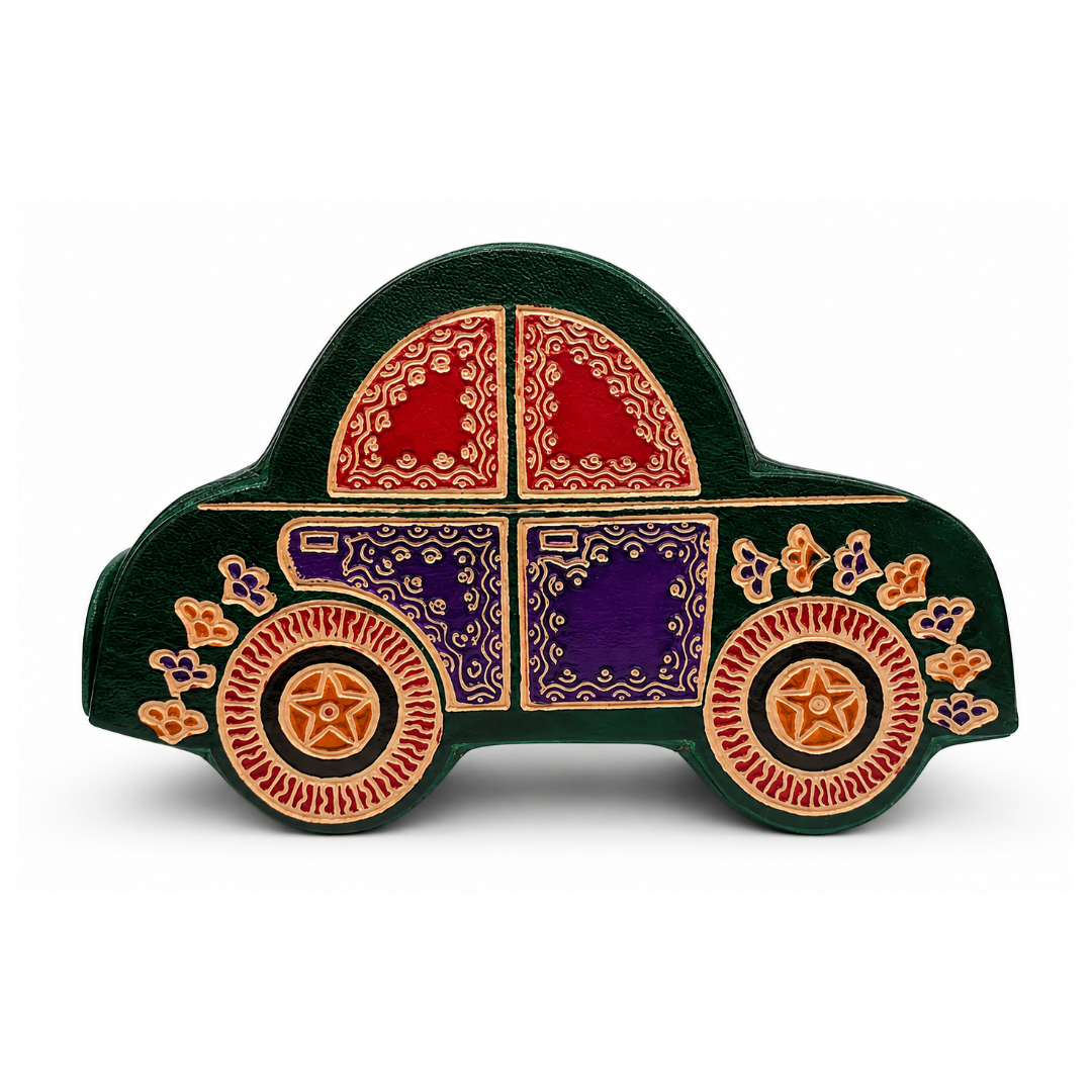 The Car - Leather Coin Box in Green