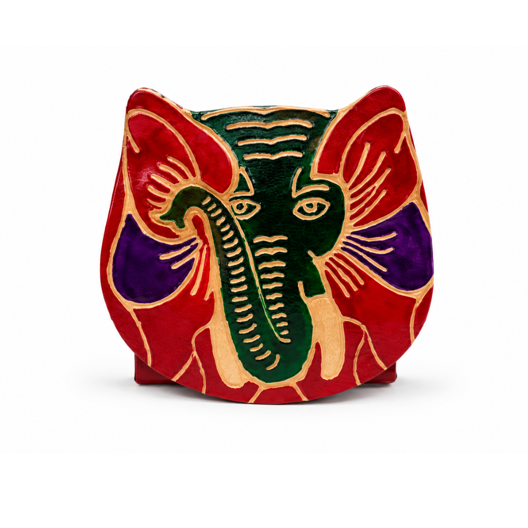 The Elephant Face - Leather Coin Box