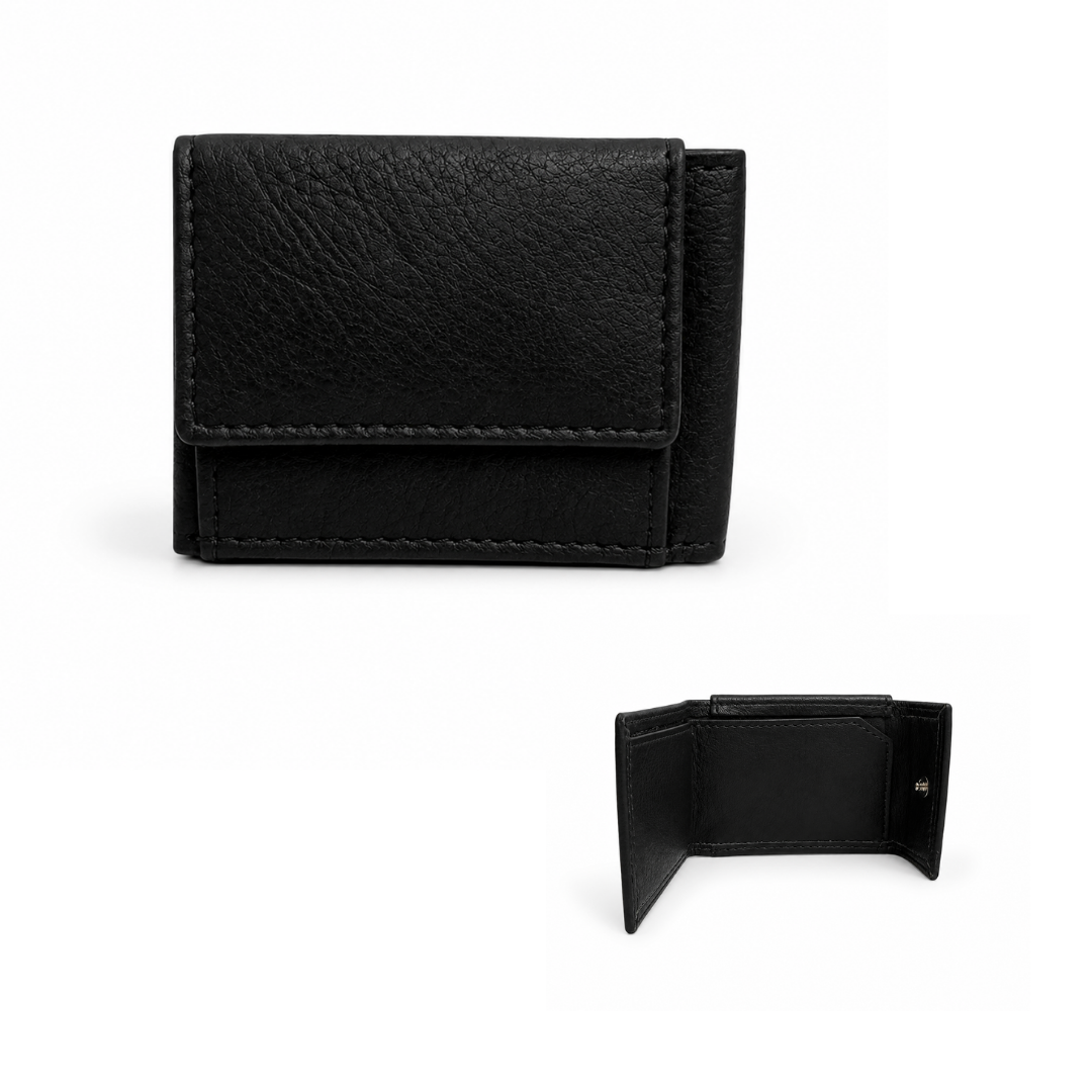 Children's Wallet - Finished Leather in Black