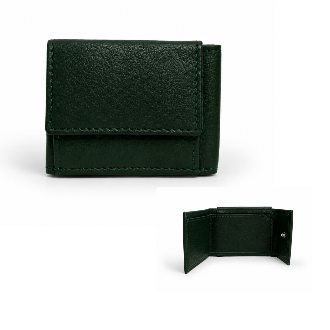 Children's Wallet - Finished Leather in Green