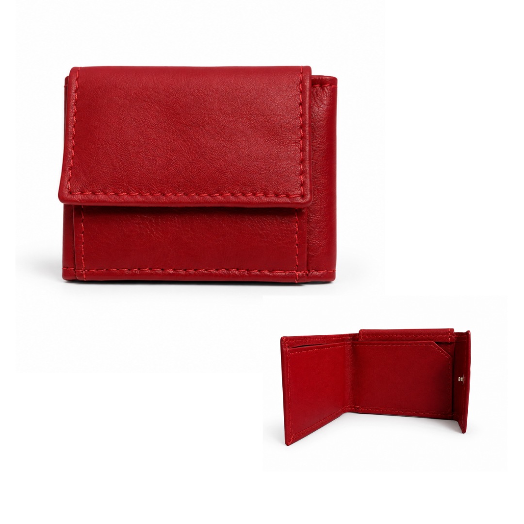 Children's Wallet - Finished Leather in Red