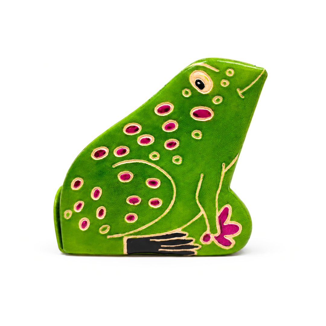 The Frog - Leather Coin Box in Green