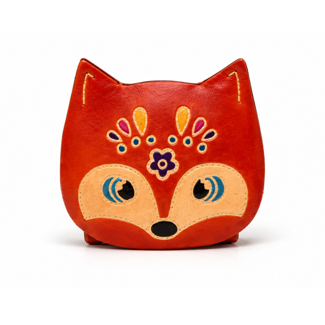The Fox Face - Leather Coin Box