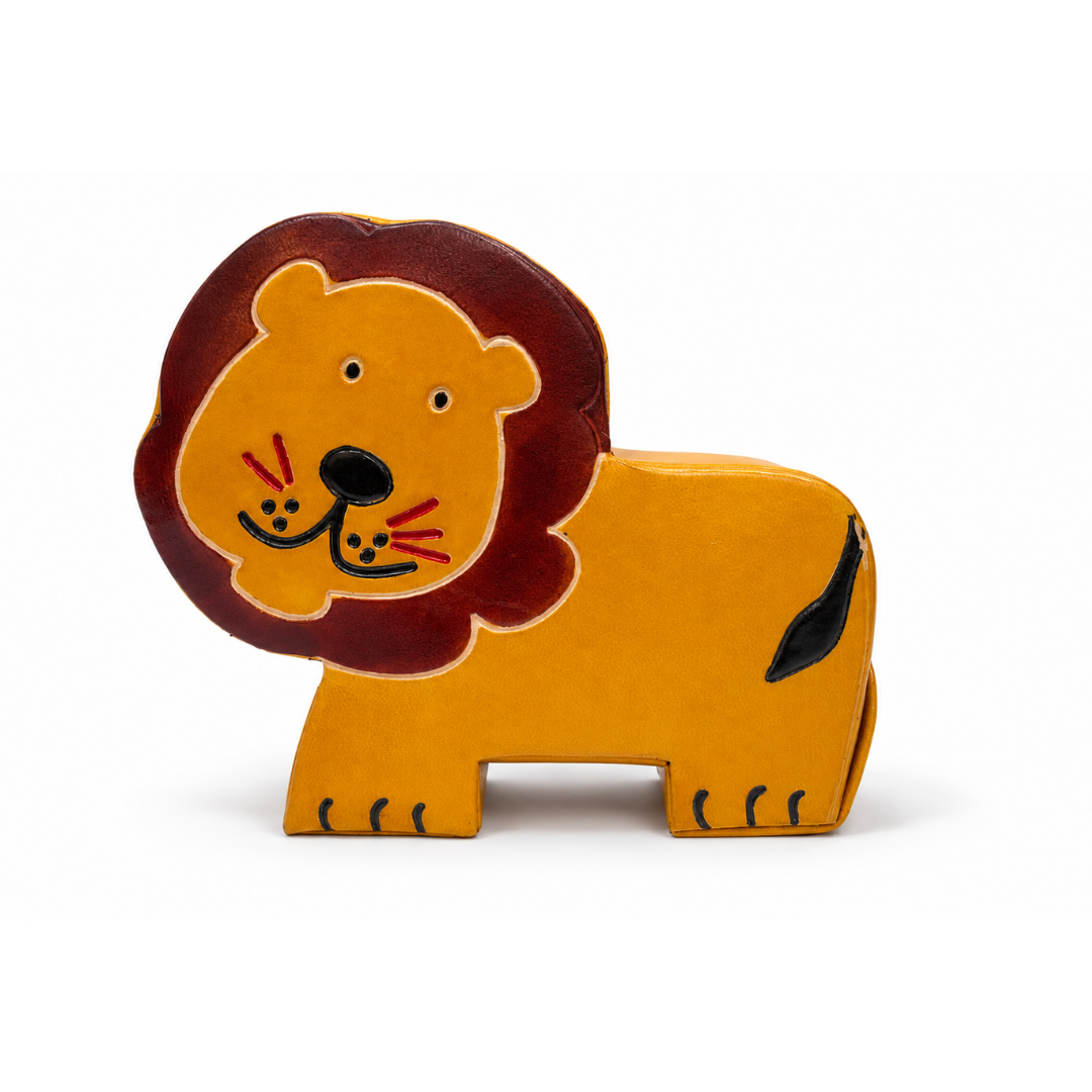 The Lion - Leather Coin Box in yellow