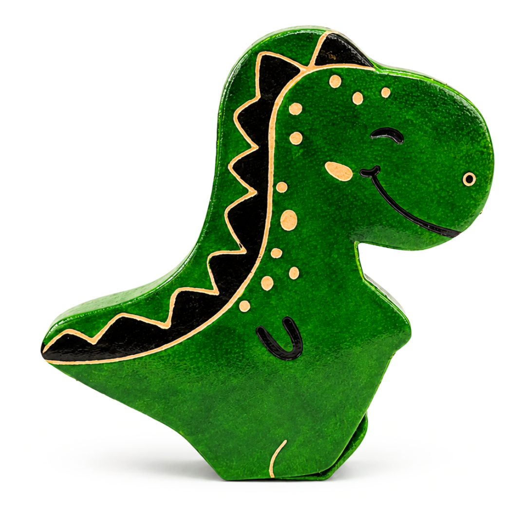 The Dinosaur – Leather Coin Box in Green